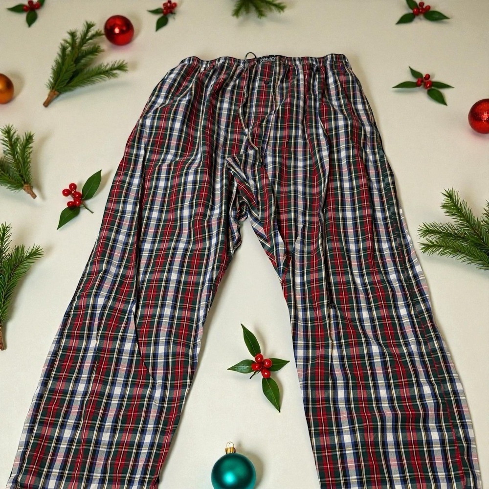 Polo Ralph Lauren Men's Plaid Flannel Pajama Pants – Classic Tartan Sleepwear XL